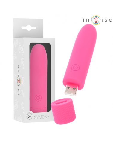 INTENSE - SYMONE USB RICARICABILE VIBRANTE BULLET 8 VIBRAZIONI ROSA 10 X 2,2 CM