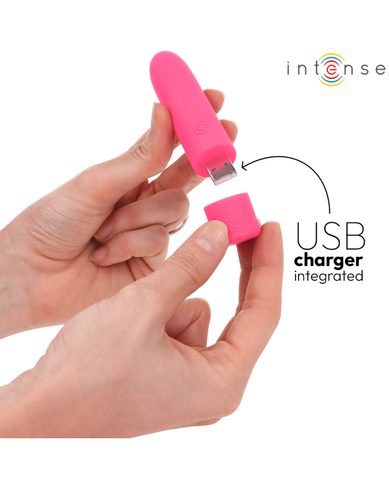 INTENSE - SYMONE USB RICARICABILE VIBRANTE BULLET 8 VIBRAZIONI ROSA 10 X 2,2 CM
