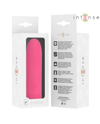 INTENSE - SYMONE USB RICARICABILE VIBRANTE BULLET 8 VIBRAZIONI ROSA 10 X 2,2 CM