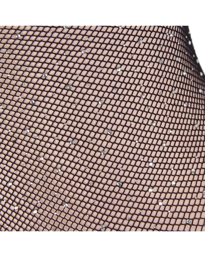 SUBBLIME - 952297 BODYSTOCKING A RETE LUCIDA CON SPALLE SCOPERTE MANICA LUNGA NERO TAGLIA UNICA