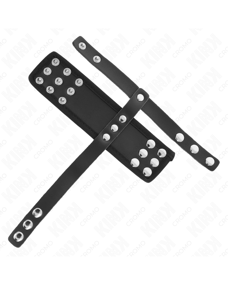 KINK - ANELLO PER GABBIA PER PENE IN PELLE CON CINTURINO DIVISORE PER PALLINE RIVESTITO REGOLABILE