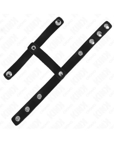 KINK - ANELLO PER PENE E CINTURINO DIVISORE PER PALLE REGOLABILE IN PELLE