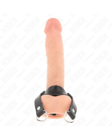 KINK - ANELLO PER PENE CON ANELLI A FORMA DI "D" 18,5 X 3,3 CM