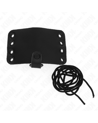 KINK - ANELLO PER PENE IN PELLE CON CHIUSURA IN LACCI E LACCI