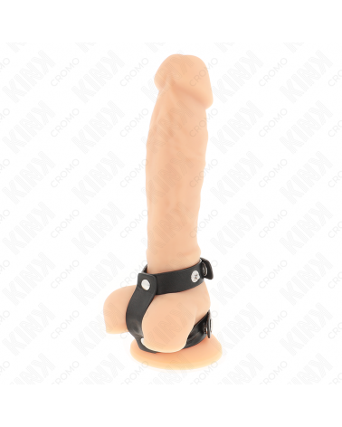 KINK - ANELLO PER PENE REGOLABILE IN PELLE DOPPIA