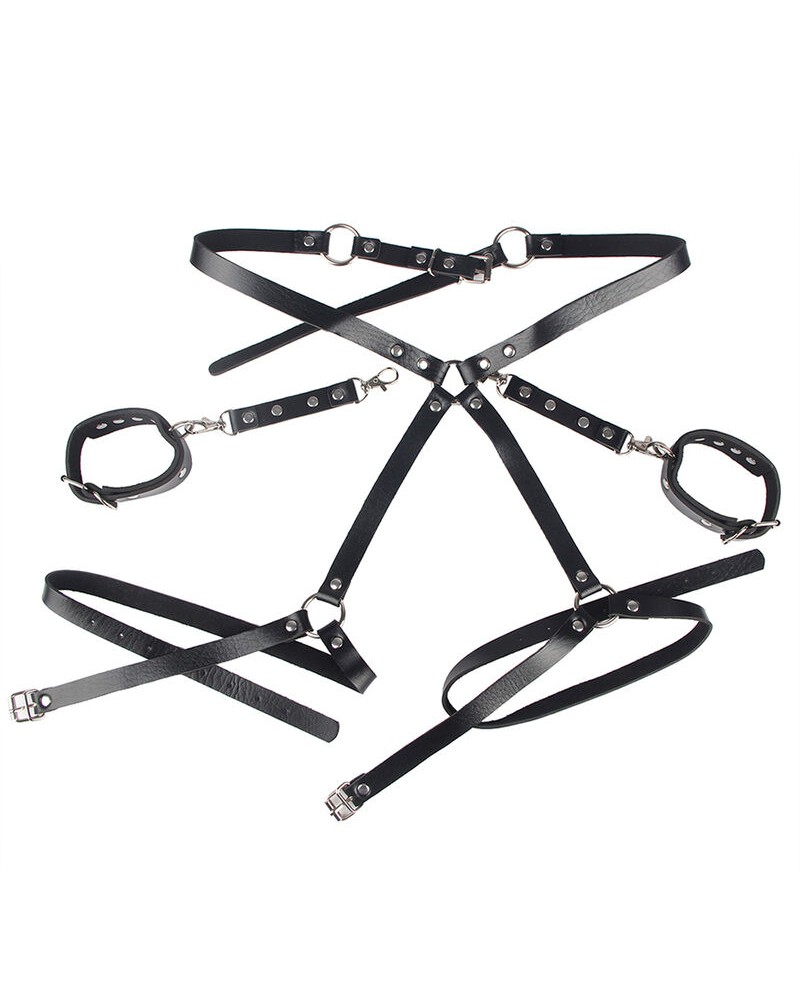 SUBBLIME - 953690 MANETTE CON CINTURA BONDAGE NERE TAGLIA UNICA