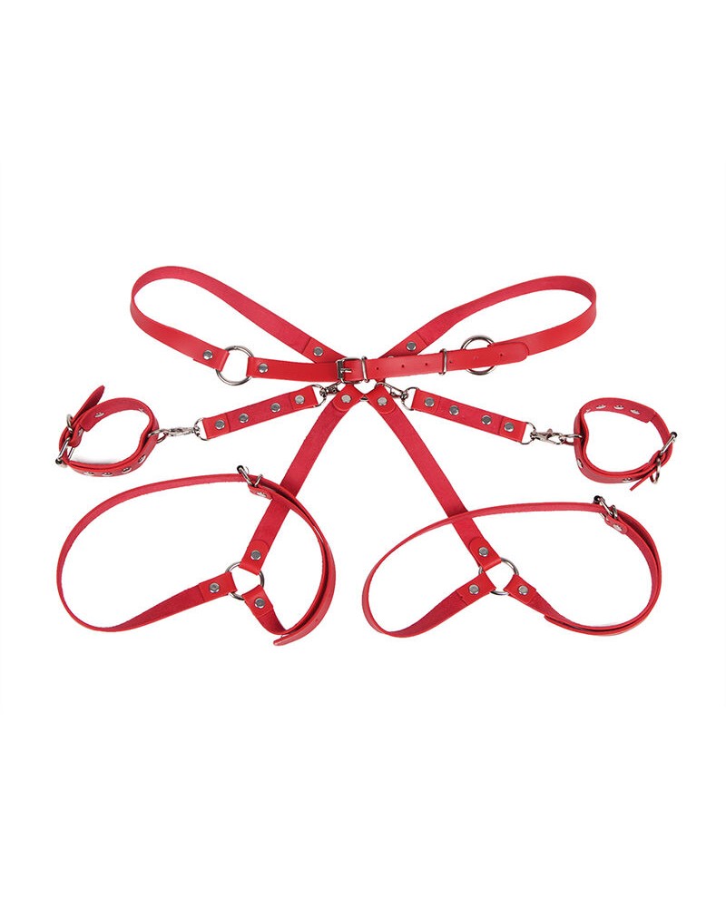SUBBLIME - 953706 MANETTE CON CINTURA BONDAGE ROSSO TAGLIA UNICA