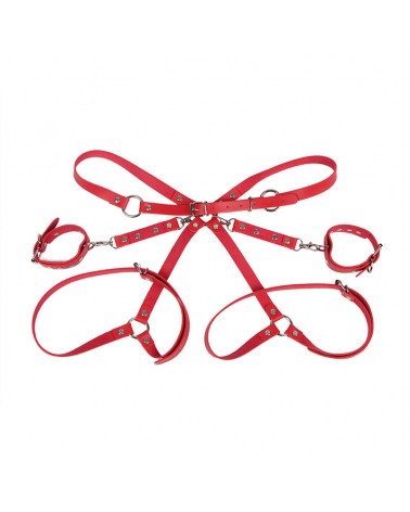 SUBBLIME - 953706 MANETTE CON CINTURA BONDAGE ROSSO TAGLIA UNICA