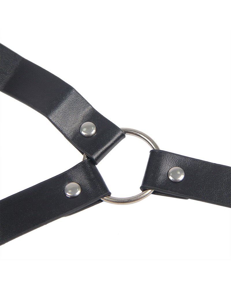 SUBBLIME - 953720 BONDAGE LEATHER STRAP BREATH CLAMPS NERO TAGLIA UNICA