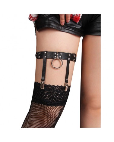 SUBBLIME - 953744 GIARRETRELLA PUNK IN PELLE REGOLABILE NERA TAGLIA UNICA