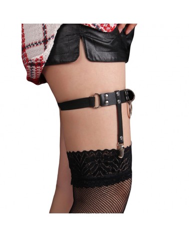 SUBBLIME - 953744 GIARRETRELLA PUNK IN PELLE REGOLABILE NERA TAGLIA UNICA