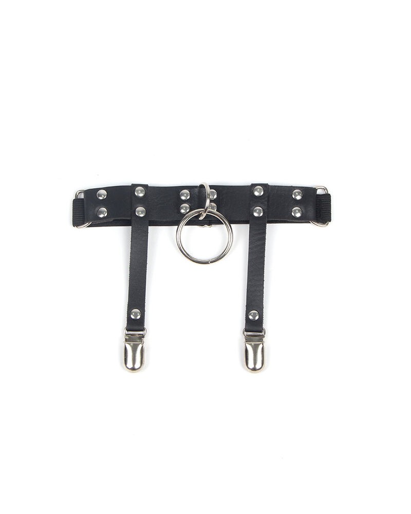 SUBBLIME - 953744 GIARRETRELLA PUNK IN PELLE REGOLABILE NERA TAGLIA UNICA