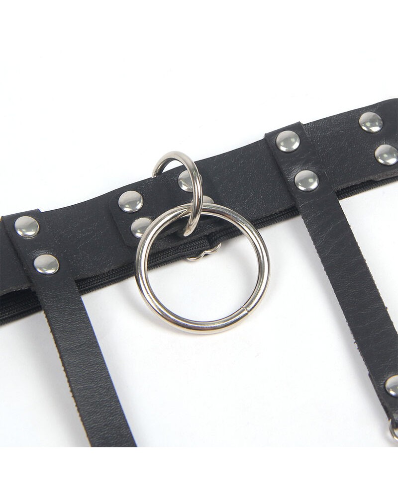 SUBBLIME - 953744 GIARRETRELLA PUNK IN PELLE REGOLABILE NERA TAGLIA UNICA