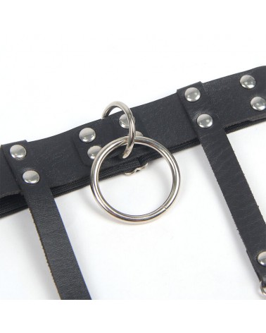 SUBBLIME - 953744 GIARRETRELLA PUNK IN PELLE REGOLABILE NERA TAGLIA UNICA