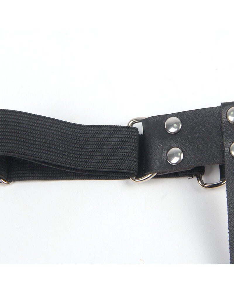 SUBBLIME - 953744 GIARRETRELLA PUNK IN PELLE REGOLABILE NERA TAGLIA UNICA