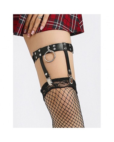 SUBBLIME - 953744 GIARRETRELLA PUNK IN PELLE REGOLABILE NERA TAGLIA UNICA