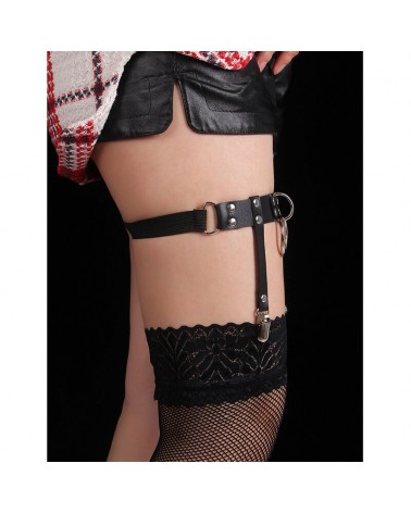 SUBBLIME - 953744 GIARRETRELLA PUNK IN PELLE REGOLABILE NERA TAGLIA UNICA