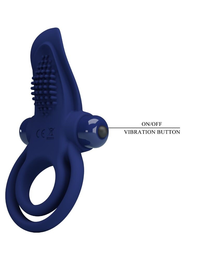 PRETTY LOVE - BRONSON ANELLO DOPPIO CON VIBRAZIONE BLU