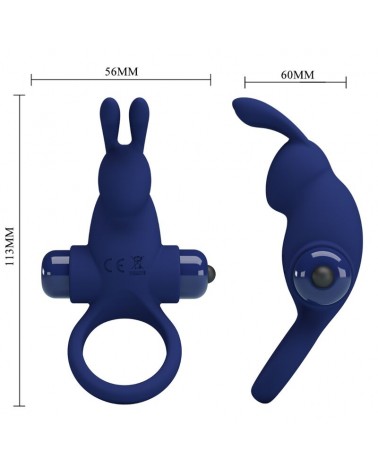 PRETTY LOVE - JIRO ANELLO CONIGLIO CON VIBRAZIONE BLU