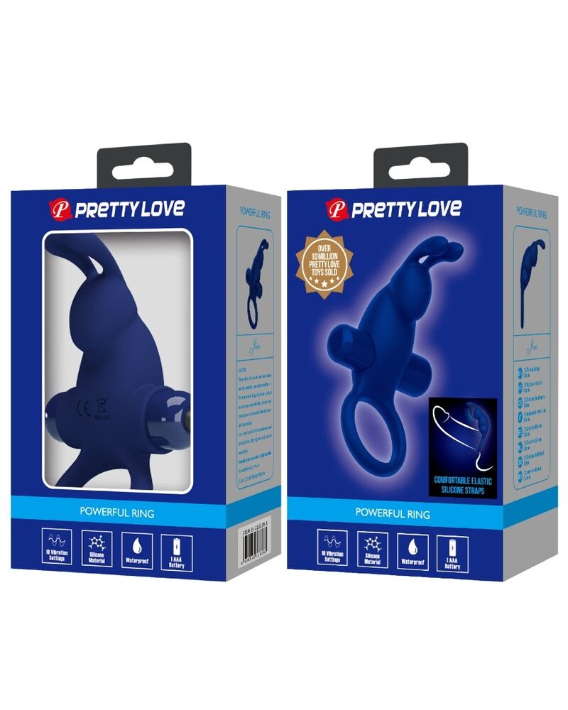 PRETTY LOVE - JIRO ANELLO CONIGLIO CON VIBRAZIONE BLU