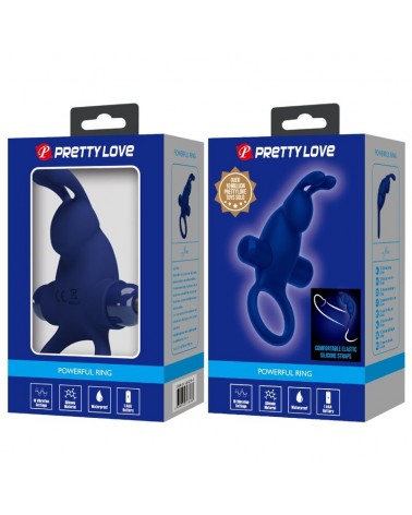 PRETTY LOVE - JIRO ANELLO CONIGLIO CON VIBRAZIONE BLU
