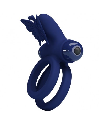 PRETTY LOVE - JAMELE DOPPIO ANELLO CON VIBRAZIONE E STIMOLATORE FARFALLA BLU