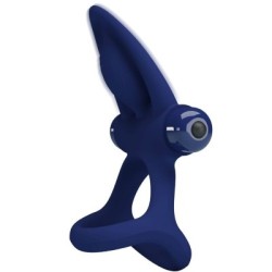 PRETTY LOVE - MAT DOPPIO ANELLO CON VIBRAZIONE E STIMOLATORE BLU 2