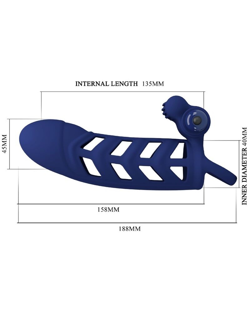 PRETTY LOVE - ALTAF ANELLO VIBRATORE CON GUAINA IN SILICONE BLU