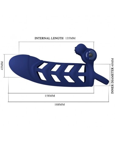 PRETTY LOVE - ALTAF ANELLO VIBRATORE CON GUAINA IN SILICONE BLU