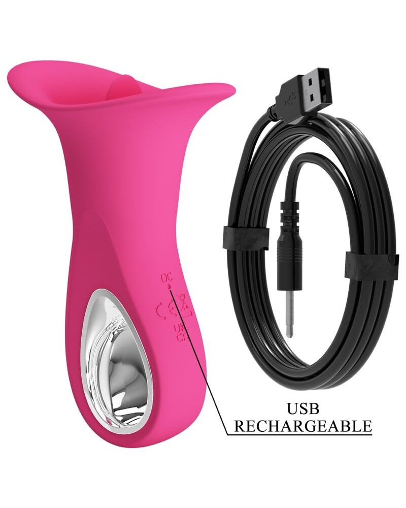 PRETTY LOVE - CLYDE VIBRATORE ORALE LINGUA VIBRANTE 12 VIBRAZIONI ROSA