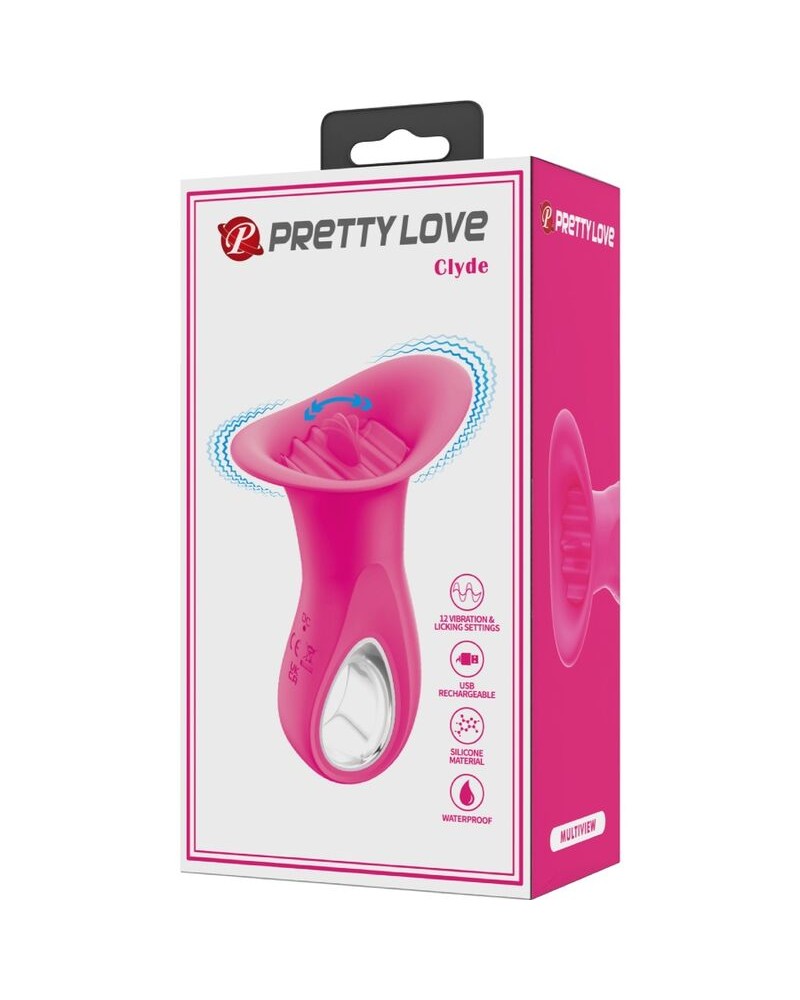 PRETTY LOVE - CLYDE VIBRATORE ORALE LINGUA VIBRANTE 12 VIBRAZIONI ROSA