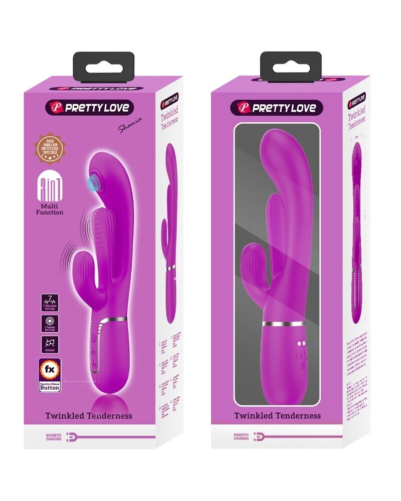PRETTY LOVE - SHANIA VIBRATORE TRIPLO CONIGLIO MULTIFUNZIONE ROSA