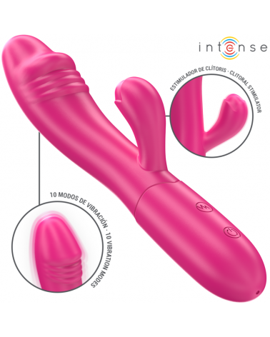 INTENSE - VIBRATORE FLESSIBILE IVY 10 VIBRAZIONI CON STIMOLAZIONE DELLA LINGUA ROSA