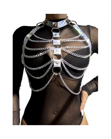 SUBBLIME - 953737 IMBRACATURA PETTORALE CON ANELLI E CATENE ARGENTO TAGLIA UNICA