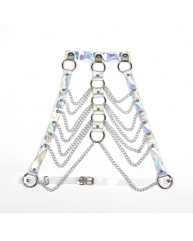 SUBBLIME - 953737 IMBRACATURA PETTORALE CON ANELLI E CATENE ARGENTO TAGLIA UNICA