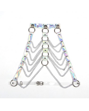 SUBBLIME - 953737 IMBRACATURA PETTORALE CON ANELLI E CATENE ARGENTO TAGLIA UNICA