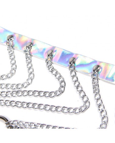 SUBBLIME - 953737 IMBRACATURA PETTORALE CON ANELLI E CATENE ARGENTO TAGLIA UNICA