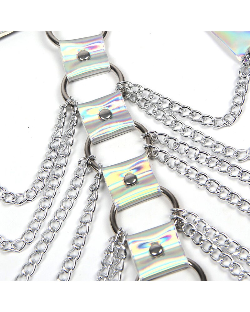 SUBBLIME - 953737 IMBRACATURA PETTORALE CON ANELLI E CATENE ARGENTO TAGLIA UNICA