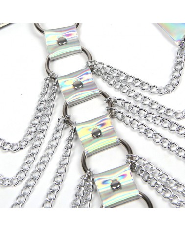 SUBBLIME - 953737 IMBRACATURA PETTORALE CON ANELLI E CATENE ARGENTO TAGLIA UNICA