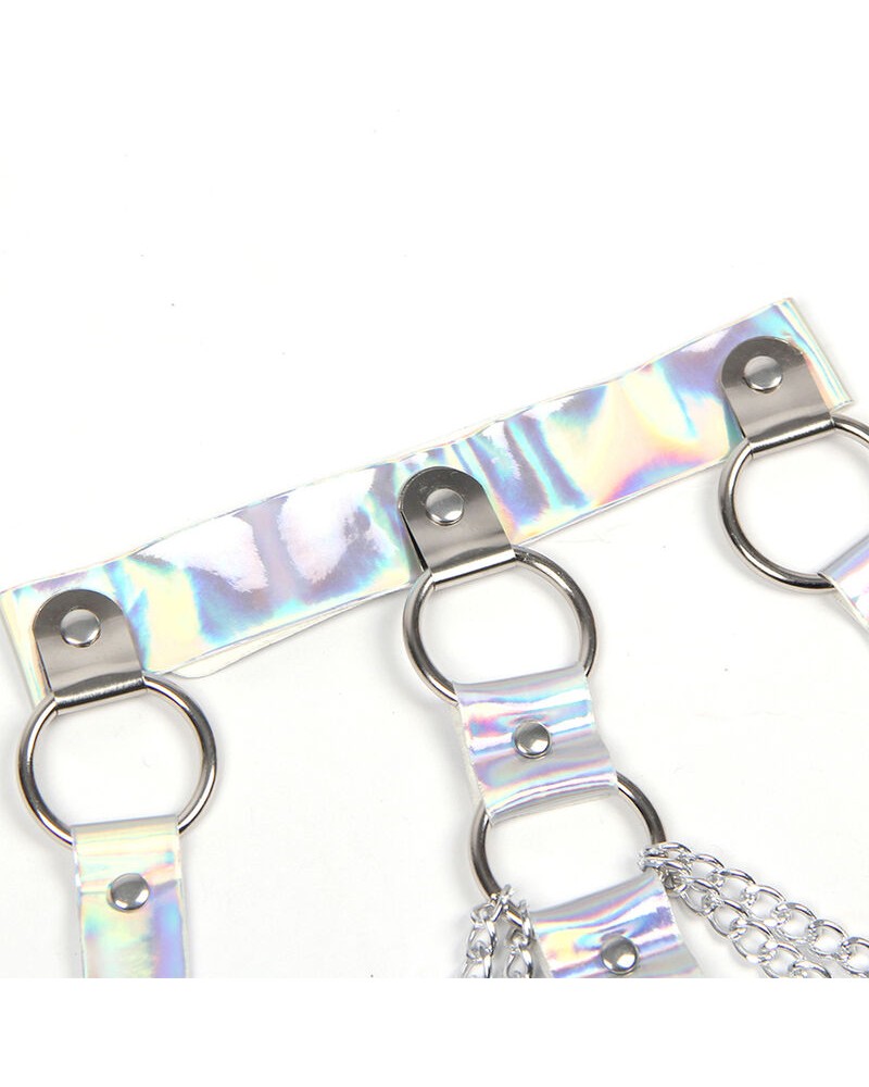 SUBBLIME - 953737 IMBRACATURA PETTORALE CON ANELLI E CATENE ARGENTO TAGLIA UNICA