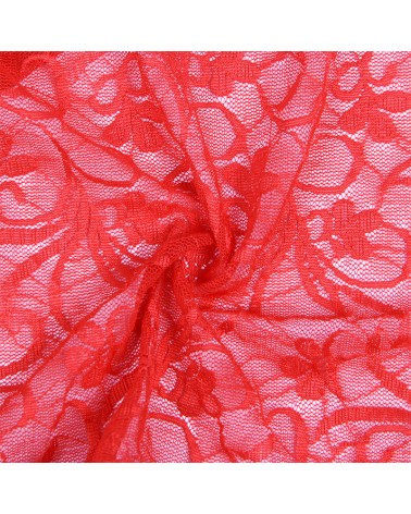 SUBBLIME - 954208 BABYDOLL IN PIZZO CON SPALLINE REGOLABILI ROSSO S/M