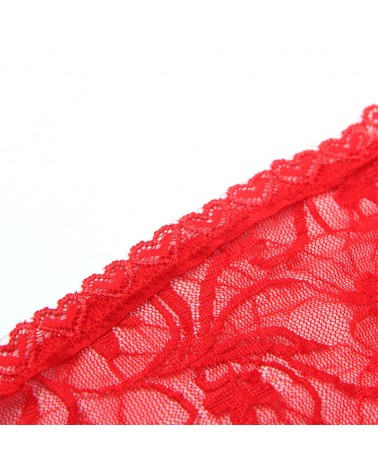 SUBBLIME - 954208 BABYDOLL IN PIZZO CON SPALLINE REGOLABILI ROSSO S/M