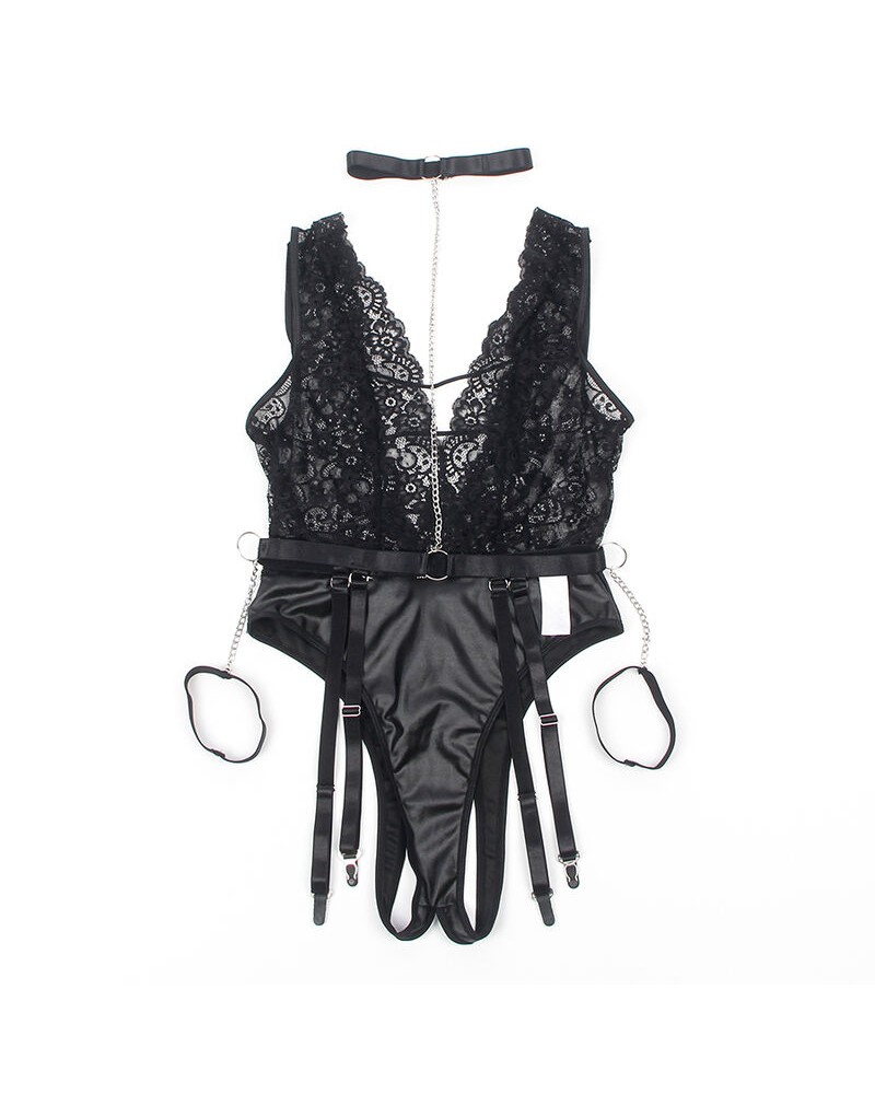 SUBBLIME - 954383 BODY SEXY CON CINTURA REGGICALZE NERO S/M
