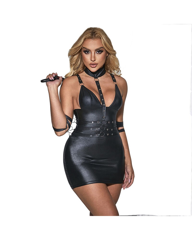 SUBBLIME - 954413 BODY BONDAGE IN PELLE NERO L/XL