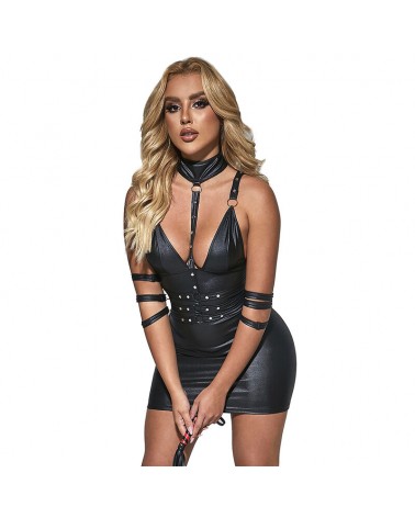 SUBBLIME - 954413 BODY BONDAGE IN PELLE NERO L/XL