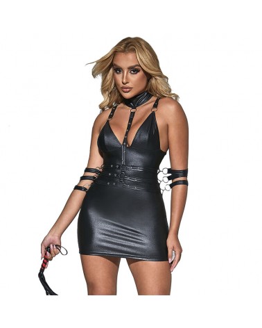 SUBBLIME - 954413 BODY BONDAGE IN PELLE NERO L/XL