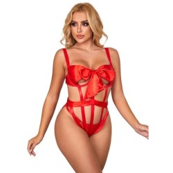 SUBBLIME - 954468 BODY SEXY TRAFORATO CON FIOCCO ROSSO S/M