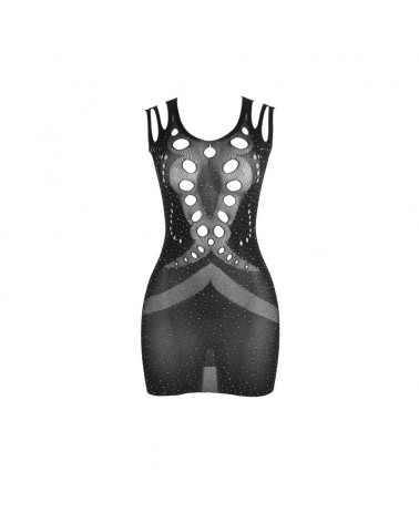 SUBBLIME - 952198 VESTITO A RETE CON DIAMANTI BRILLANTI NERO TAGLIA UNICA