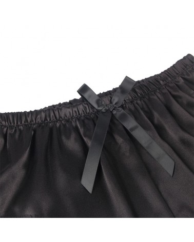 SUBBLIME - 953942 VESTAGLIA DA NOTTE CASUAL IN SETA + PANTALONI IN PIZZO NERO L/XL