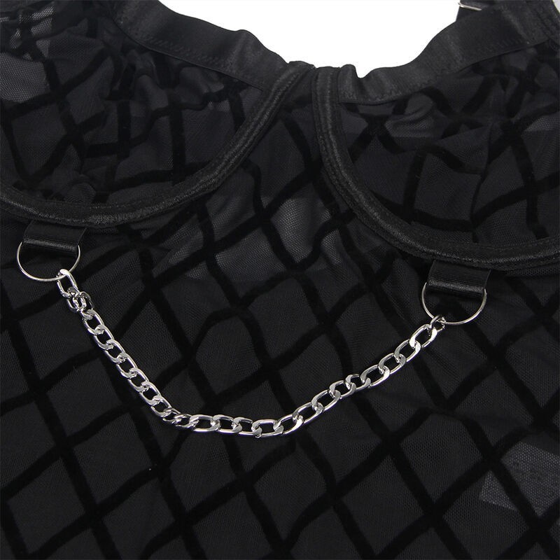 SUBBLIME - 954260 BODY CON CATENE + CINTURA REGGICALZE NERO S/M